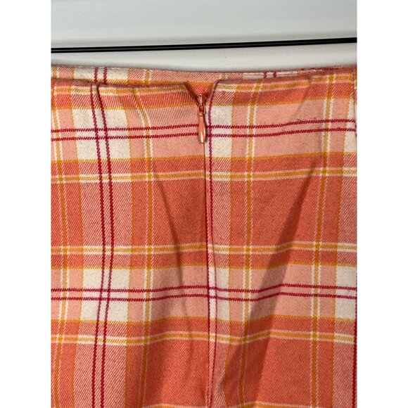 Wild Fable Orange Red Plaid Mini Skirt Preppy Schoolgirl Size 6 Small - Picture 13 of 13